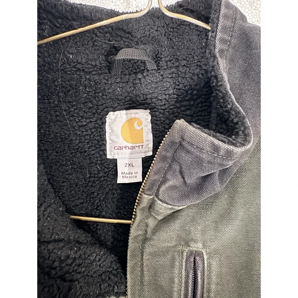 CARHARTT VEST MENS 2X GREEN BLACK SHERPA LINED